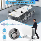 JEHUJD Conference Table,55.1''Folding Conference Room Table for 4-12 People,Mobile Flip Top MeetingTraining Table with Different Coulor and Styles for Offices, Classrooms,Meeting Room (6, 47.2 A)