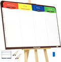 PMXBOARD Magnetic Kanban & Scrum Board – Lightweight Agile Whiteboard with Customizable Headlines | Project Planning Board for Home, Office & School | Includes Easel, Markers, Eraser & Wall Mount Kit