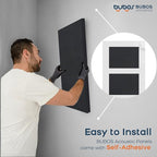 BUBOS 4 PCS Fabric Acoustic Panels,23.6''x11.8''x2'' Sound Proof Panels for Walls,Self-adhesive Soundproof Wall Panels for Echo Absorption for Home Studio Office,Standard CavityPro Black
