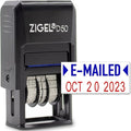 ZIGEL D50 Date Stamp with E-MAILED - Self Inking Date Stamp - Blue/Red