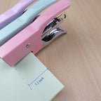 Aacehlh Small Hand-held Stapler Set, 15 Sheet Capacity, Includes 750Pcs Staples and A Staple Remover, Mini Desktop Stapler for Office, School, Home or Travel Use. (Pink)