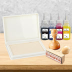 Dry Stamp Pad, 4 x 2.5 Inch Premium Quality Ink Pad for Stamps, All-Purpose Felt Pad for Office and Crafting, Works with Rubber and Clear Stamps