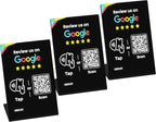 REVLIXI Google Review Stand (3 PCS)- Boost Reviews w/ 3x4 inch Reusable Google Review Tap Card Stand & QR Code Stand -No App,No Subscription- Android & iPhone Compatible- Google Reviews Made Easy