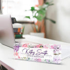 Personalized Name Plate for Desk, Custom Desk Name Plate, Acrylic Name Plate Office Desk Accessories, Personalized Office Gifts for Coworkers Teachers, Employee Appreciation Gifts (A-WaterColor3)