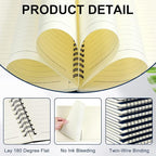 Yahenda 36 Pcs Spiral Notebook Bulk A5 Journal Lined 8.3'' x 5.5'' Writing Composition Paper Small Notepad Subject Notebook for Students Office Business Back to School Supplies (Deep Blue)