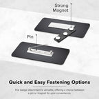 Custom Engraved Name Tags, Magnetic Brushed Aluminum Name Tags, Personalized Name Tags, 1x3 Inches, Durable Engravable Impact Material, Made in The USA by My Sign Center