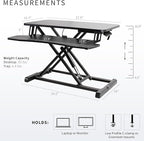 VIVO 28 inch Desk Converter, K Series, Height Adjustable Sit to Stand Riser, Dual Monitor and Laptop Workstation with Keyboard Tray, Black, DESK-V028KB