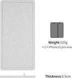 Bulletin Board, 35 x 17 1/2 inches Felt Board - Decorative Pin Board, Cork Board Alternative for Wall, Foldable Self-Adhesive Vision Board Prayer Board with 20 Pushpins - Light Gray