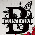 Personalized Custom Letter Name metal Signs,Custom Black Letter Monogram Wall Art Decor,Metal Signs Plaques Outdoor wall Decorative Signage (B)