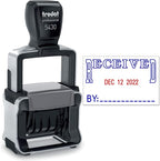 Trodat 5430 Professional Self-Inking Date Stamp with Received - Blue/Red 2 Color Ink