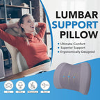 Lofty Aim Lumbar Support Pillow for Car, Memory Foam Lumbar Pillow for Lower Back Pain Relief - Back Cushion for Driving, Chair Support for Car-Office Chair, Wheelchair - Gray