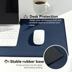 Reniteco Waterproof Large Gaming Mouse Pad with Durable Stitched Edges, Non-Slip Rubber Base, Grainy Jacquard Mouse Mat Desk Pad for Home Office Gaming, 35.4''x15.7''x0.12'', Matte Navy Blue