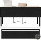 EcoBrisa 60" Under Desk Privacy Panel with Cable Management Organizer Sleeve Self-Adhesive Modesty Panel for Cord Organizer Pockets and Desk Skirt for Home Office or Standing Workstation