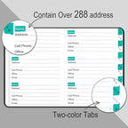 Address Book with Alphabetical Tabs, Portable Address Telephone Book, Hardcover Address Organizer and Password Keeper - Record Contacts, Anniversaries, Birthdays 6.1x4.7" – Black