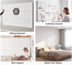 G Gamit Large Felt Wall Tiles Bulletin Board 59”x36”,Large Cork Board Alternative with 60 Pushpins, 15-Pack Felt Pin Board with 112 Safe Removable Adhesive Tabs for Home Office School (Oatmeal)