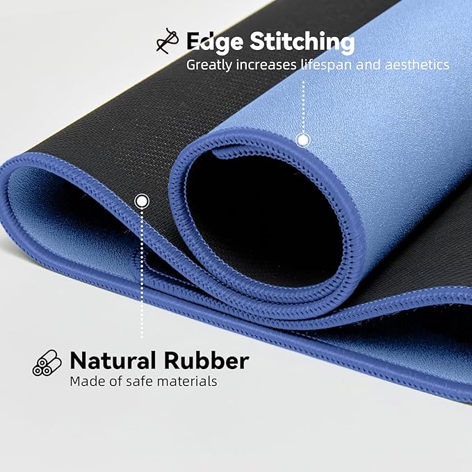 Reniteco Waterproof Large Gaming Mouse Pad with Durable Stitched Edges, Non-Slip Rubber Base, Grainy Jacquard Mouse Mat Desk Pad for Home Office Gaming, 35.4''x15.7''x0.12'', Matte Blue