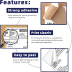 POLYSELLS Self Adhesive Address Shipping Labels, White Sticker FBA Labels (100 Sheets, 8.5" x 5.5" (2UP))