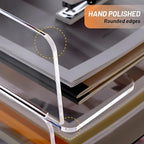 HeZone Enlarged Letter Paper Tray - Clear Acrylic Desk Organizers for Document Organization and File Storage - Stackable Office Accessories - 2 Pack (Large Tray V)