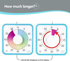 Visual Timer 7.5 inch; 60 Minute 1 Hour Countdown Timer for Kids Classroom Home Office Meeting, Mechanical Countdown Clock for Exam Time Management Magnetic, Sky Blue with Colorful Disc White Knob