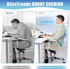 BlissTrends Donut Pillow Seat Cushion, Donut Chair Cushions for Postpartum Pregnancy & Hemorrhoids, Tailbone Pain Relief Cushion, Memory Foam Lifting Cushions for Office & Home Chairs (Khaki, X-Large)