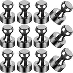 LOVIMAG Fridge Magnets 12Pcs Refrigerator Whiteboard Small Strong Magnet Classroom Kitchen Accessories Decorative Locker Set Decor Must Haves Office Calendar Refrigerador Magnetic Cute Crafts Black