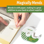 Invisible Tape, 12 Dispensered Rolls, 3/4 x1000 Inches, Matte Finish, Gift Wrapping Tape for Label & Mend, Classroom, Office, Back to School Supplies