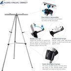 Lightweight Aluminum Flip-Chart Presentation Easel, 70 Inches, Silver