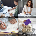 PERCUN Graph Paper Notebook, 160 Pages Grid Journal for women & men, A5 Hardcover Leather Graphing Notebook for School, Work, Travel, Note Taking 5.9”x8.5” (Purple)