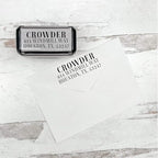 Self Inking Modern Address Stamps | Custom Return Address Stamper (Magazine Serif, Large)