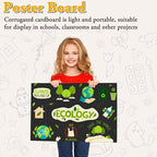 AKONEGE 4PCS Medium Trifold Poster Board 26" x 16" Black Tri Fold Presentation Boards, Corrugated Cardboard Picture/Project Display Boards for Event, Exhibition, Business, School Project, Science Fair