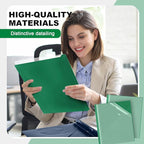 Teling 24 Pcs Clear Front Report Covers with 3 Prongs, Plastic Green Presentation Folders Bulk with 3 Pockets for A4 and Letter Size Paper, 90 Sheet Capacity, Document Covers for School Business