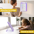 Magnetic Chore Chart for Kids, ADHD Task Tracker Easy-Check Routine Dry Erase Board, to-Do List Planning Tool with Stand for Fridge/Desk/Home/School, 6 Reusable Sheets, 2 Markers Purple