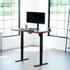VIVO Electric 48 x 30 in Standing Desk, Memory Height Adjustment, 1B Series, Holds 220 lbs, One-Piece Dark Walnut Top, Black Frame, DESK-KIT-1B5D
