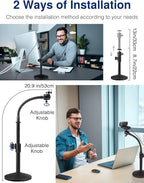 Puroma Webcam Stand Goose-Neck Mount Stand Upgraded Desktop Stand for Logitech Webcam C922 C930e C920S C920 C615 and Other Webcam with 1/4" Thread