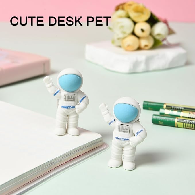 18Pcs Cute Outer Space Themed Erasers for Kids Bulk, Kawaii Fun Spaceman Desk Pet Pencil Erasers for School Classroom Supplies Prize Gifts Party Favors