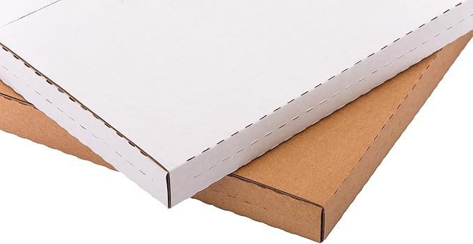 YUSHYIJIE 50 Pack 9x6x1.3 inch Small Shipping Boxes, Multi-Depth Flat Cardboard Boxes with Fragile Stickers for DVD Shipping, Packing, Moving, Storage, Brown