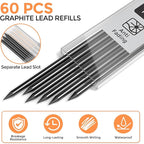 Nicpro 60 Pieces Carpenter Pencil Lead Refills 2.8mm, Lead Refill for Mechanical Carpenter Pencil, Break Resistant 2.8 mm Leads for Construction Pencils, Woodworking Pencils (Black)