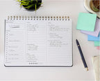 Merely Home | Durable & Sleek | Undated Daily and Weekly Planner | 8.25" x 11.75" | To Do List Notebook for Work | Simple Design | Multiple Layouts | Planner and Notebook in One (Rust, Daily Planner - Landscape)