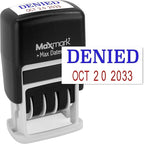 MaxMark Self-Inking Rubber Date Office Stamp with Denied Phrase Blue Ink & Date RED Ink (Max Dater)