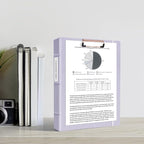 Ospelelf 3 Ring Binder 1 Inch Vintage Hardcover, Leather Organizer for Letter Size, Professional Clipboard with Dividers and Tabs, Purple