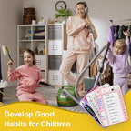 Magnetic Chore Chart for Kids, ADHD Task Tracker Easy-Check Routine Dry Erase Board, to-Do List Planning Tool with Stand for Fridge/Desk/Home/School, 6 Reusable Sheets, 2 Markers Purple