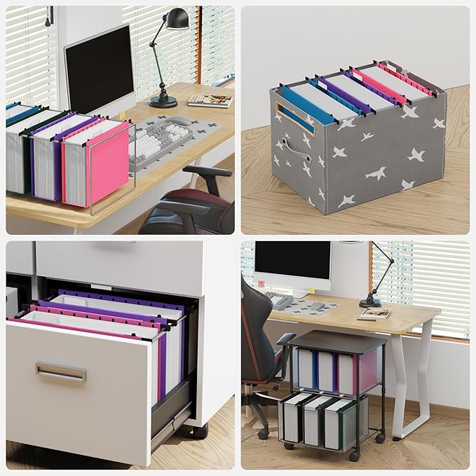 ANSOOK Plastic Hanging File Folders Letter Size, 3 Inch Reinforce Expanding File Folder,12 Pack File Cabinet Folders,Heavy Duty Hanging File Organizer,File Folders Hanging with Tabs