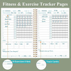 Fitness Journal for Women & Men - A5 Workout Journal/Planner Daily Exercise Log Book to Weight Loss, Gym, Muscle Gain, Bodybuilding Progress - Daily Personal Health & Wellness Tracker, Spiral-Bound, 5.8" x 8.3", Green