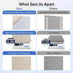 UNECHO 12 Pack 12" X 12" X 0.4" Acoustic Panels for Wall Sound Absorbing, Square Self-Adhesive Sound Panels, High Density Suitable for Multiple Scenarios(Light Camel)