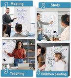 Nicpro Mobile Whiteboard 36"x 24" Magnetic Dry Erase Board, Height Adjustable Standing Easel With 5 Wheels, Flipchart Hooks, Rolling for Office Home or Classroom Teaching