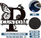 Personalized Custom Letter Name metal Signs,Custom Black Letter Monogram Wall Art Decor,Metal Signs Plaques Outdoor wall Decorative Signage (P)
