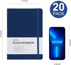 LYDTICK 20 Pack Journals for Writing College Ruled Notebooks Journal in Bulk, Hardcover Notebooks (200Pages) for Note Talking, Lined Bullet Journals for Home School Office, 5.7"x8.4", 5 Colors