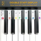 BEATBIT Piano Notes Guide for Beginner, Removable Piano Keyboard Note Labels for Learning, 88-Key Full Size, Made of Silicone, No Need Stickers, Reusable and Comes with Box (Rainbow Colors）