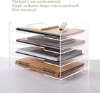 HeZone Acrylic Desk Organizer, 4 Tier Paper Tray, Clear Letter Tray, Office Accessories