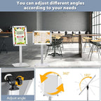 STANDNEE Heavy-duty Poster Stand Holder 11"x 17" Pedestal Floor Standing Sign Holder Vertical and Horizontal View Sign Display, Aluminum Snap Open Frame with Safety Corner, Silver (3 Packs)